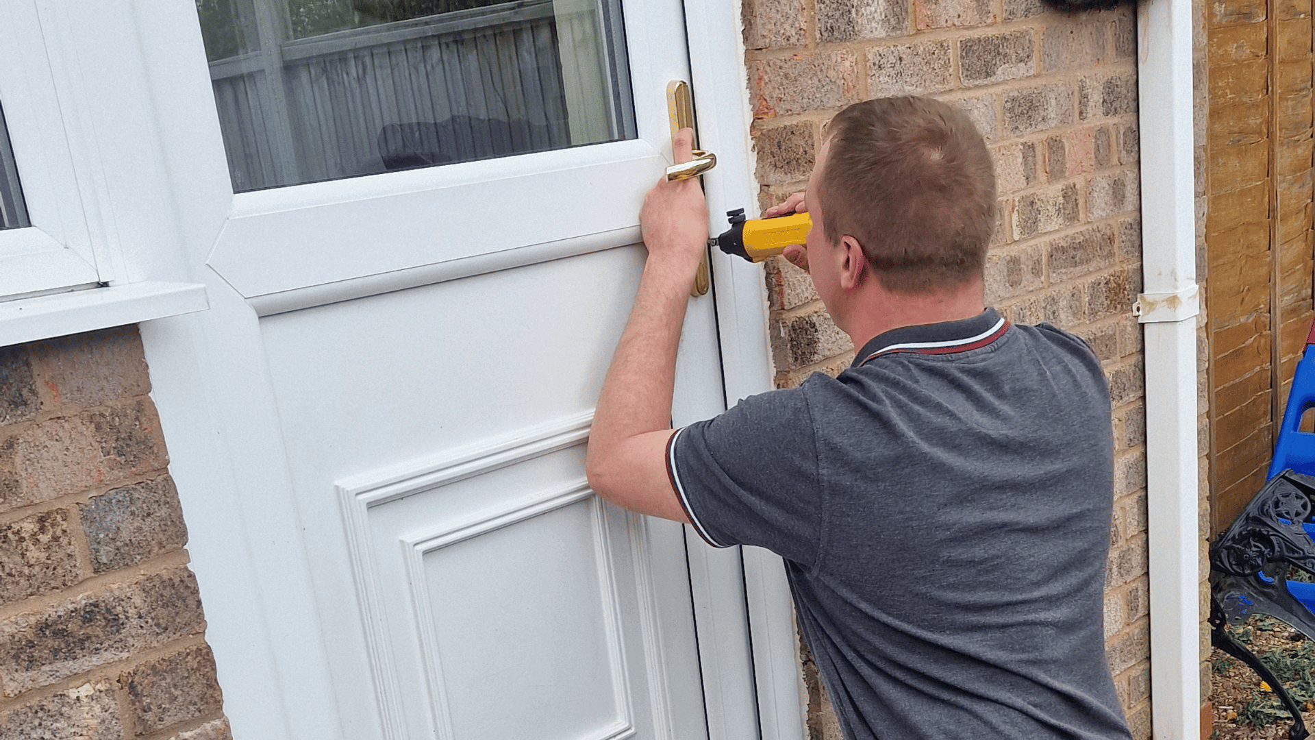JR Locksmiths carrying out a door lock repair in Wolverhampton