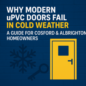 Cold weather causing uPVC door problems in Cosford or Albrighton? Learn why doors fail in winter and how local homeowners can prevent lock issues.