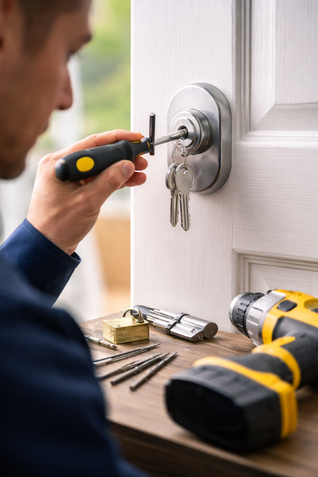 an image of a locksmith fixing a lock