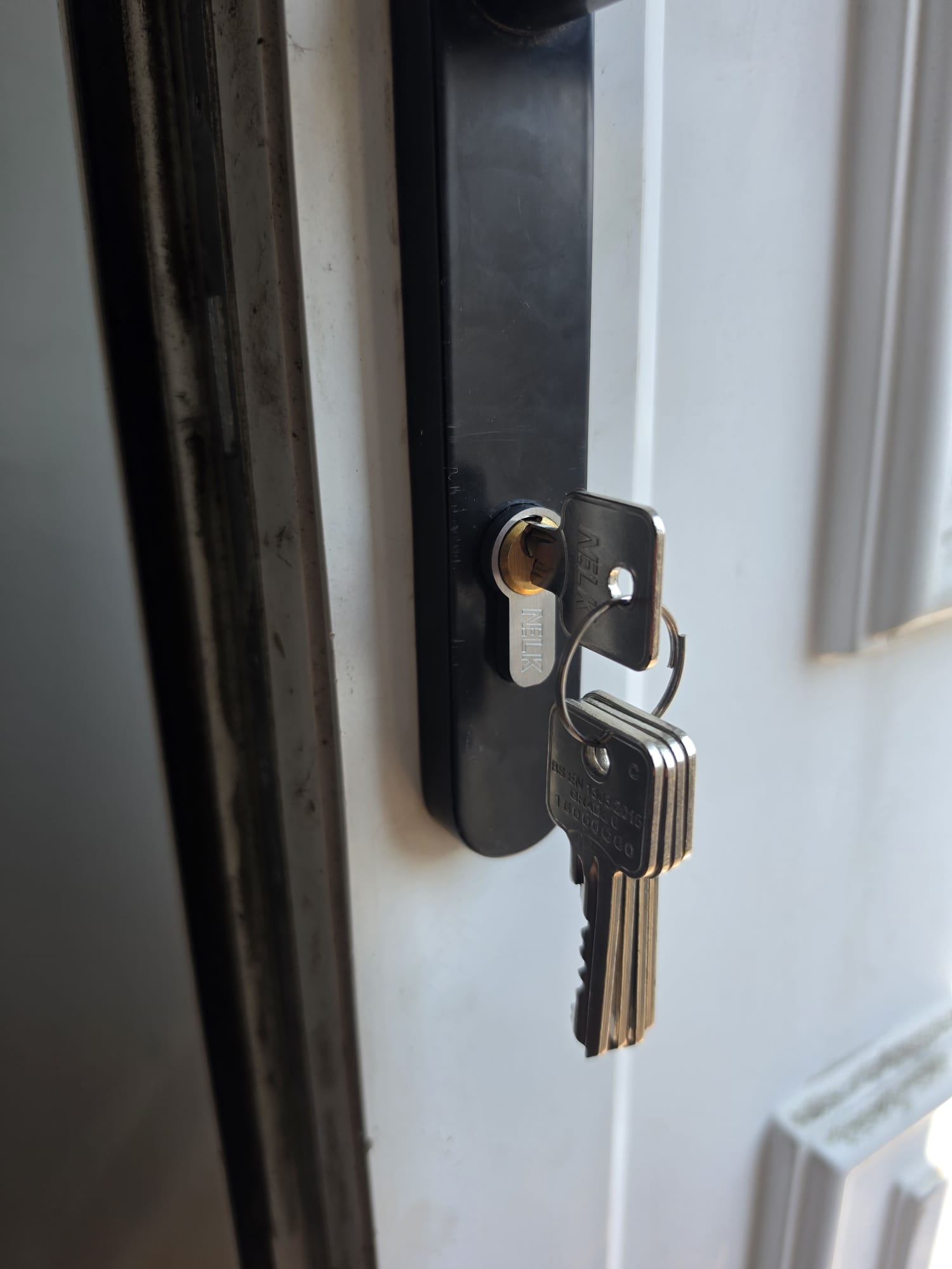 New high security lock cylinder fitted after a uPVC door gearbox replacement by JR Locksmiths in Codsall, Wolverhampton